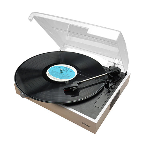 mbeat® Wooden Style USB Turntable Recorder -  Vinyl to MP3 Built-in Stereo Speakers Vinyl 33/45/78 - Natural-0