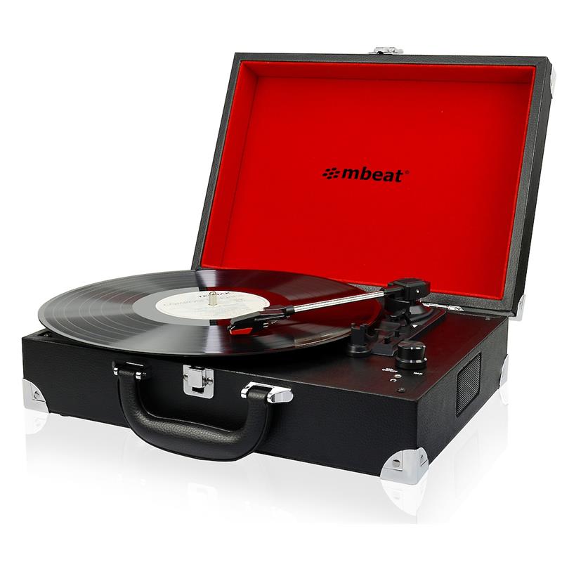 mbeat® Retro Briefcase-styled USB Turntable Recorder-0
