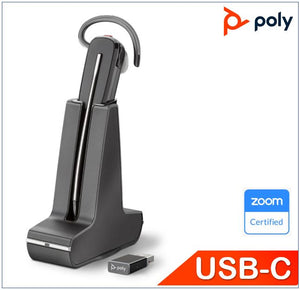Plantronics/Poly Savi 8245 UC,DECT Headset, USB-C, Convertible,Wireless, Unlimited talk time, crystal-clear audio, ANC, one-touch control,SoundGuard-0