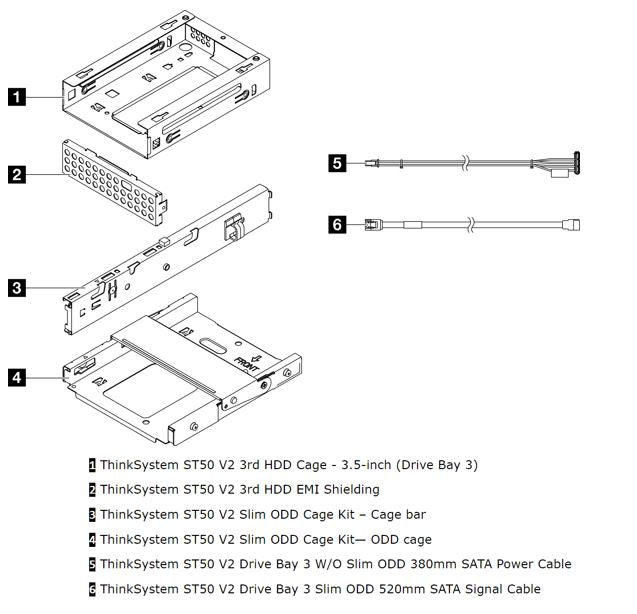 LENOVO ThinkSystem ST50 V2 3.5" Drive Bay 3 Cage + ODD Cage Kit-0