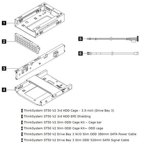 LENOVO ThinkSystem ST50 V2 3.5" Drive Bay 3 Cage + ODD Cage Kit-0