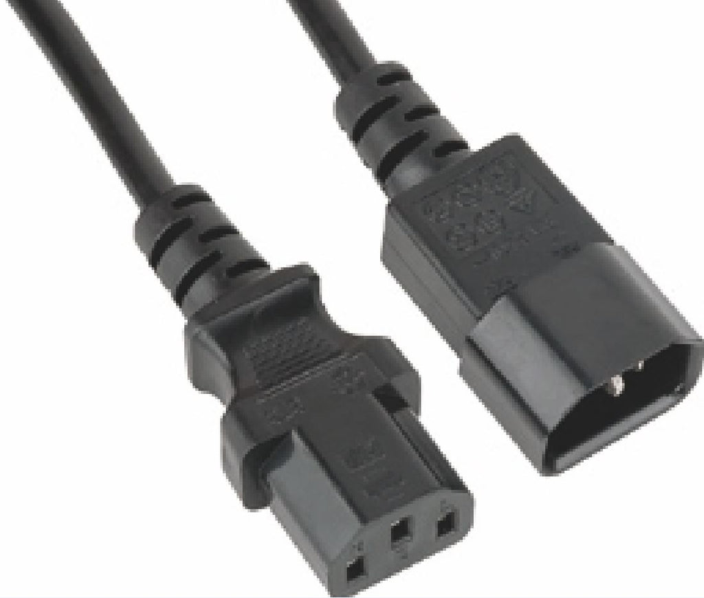 Astrotek Power Extension Cable 2m - Male to Female Monitor to PC or PC/UPS to Device IEC C13 to C14-0