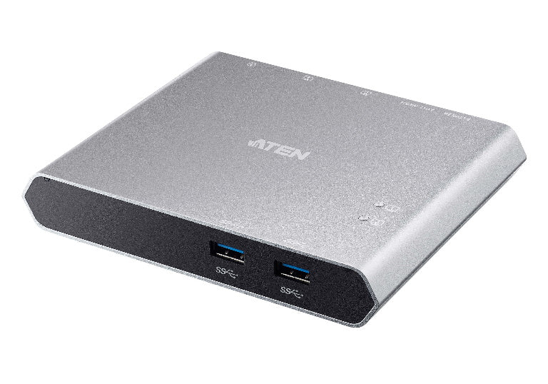 Aten Sharing Switch 2x2 USB-C, 2x Devices, 2x USB 3.2 Gen2 Ports, Power Passthrough, Remote Port Selector, Plug and Play-0