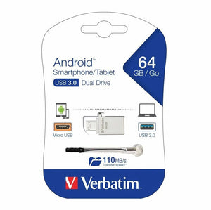 Verbatim Store'n'Go OTG Micro USB 3.0 Drive 64GB Dual USB 3.0 and Micro-USB Interface-0