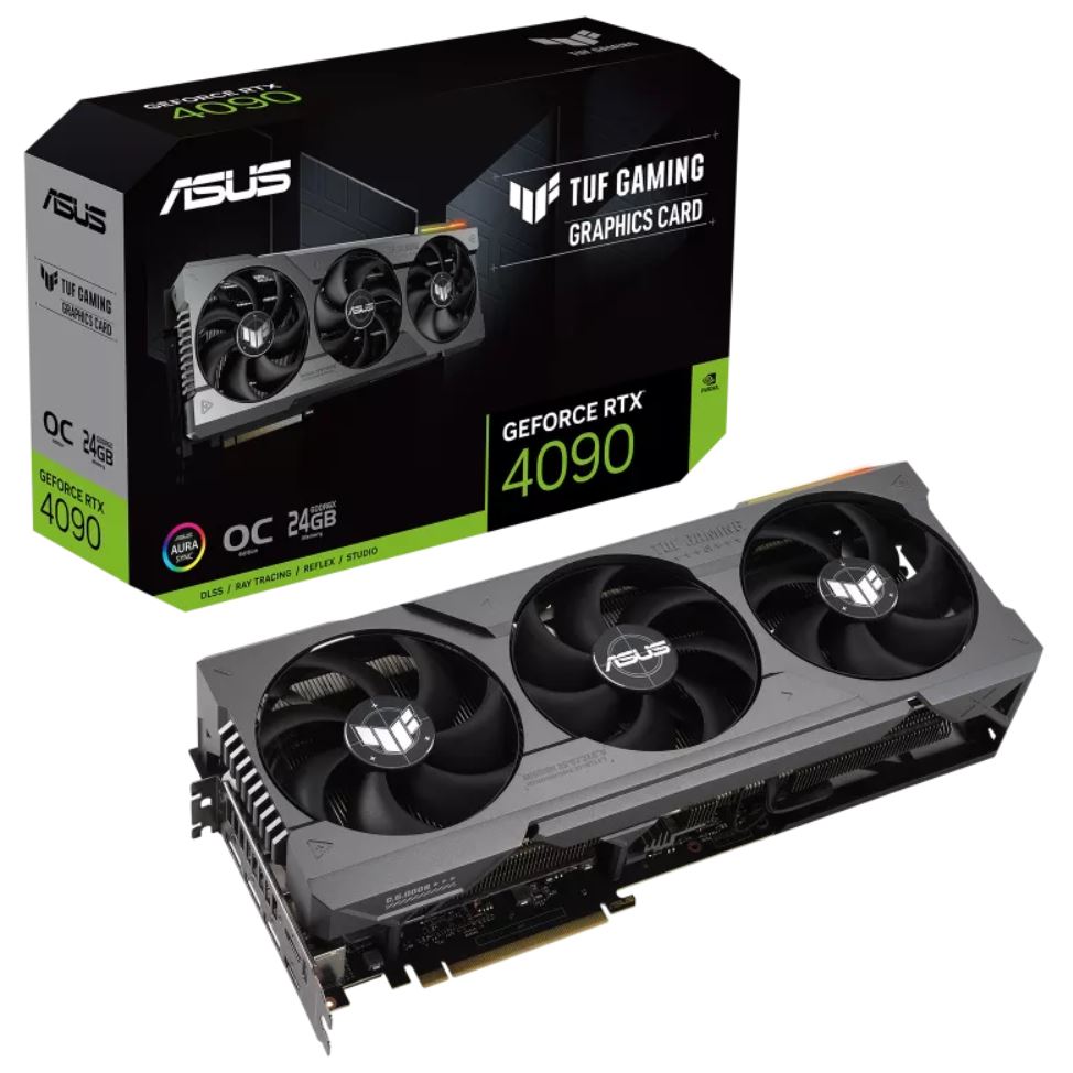 ASUS nVidia GeForce TUF-RTX4090-O24G-GAMING OC Edition 24GB GDDR6X 2565 MHz Boost Clock RAM 21Gbps, 3.65 Slot, 348.2x150x72.6mm-0