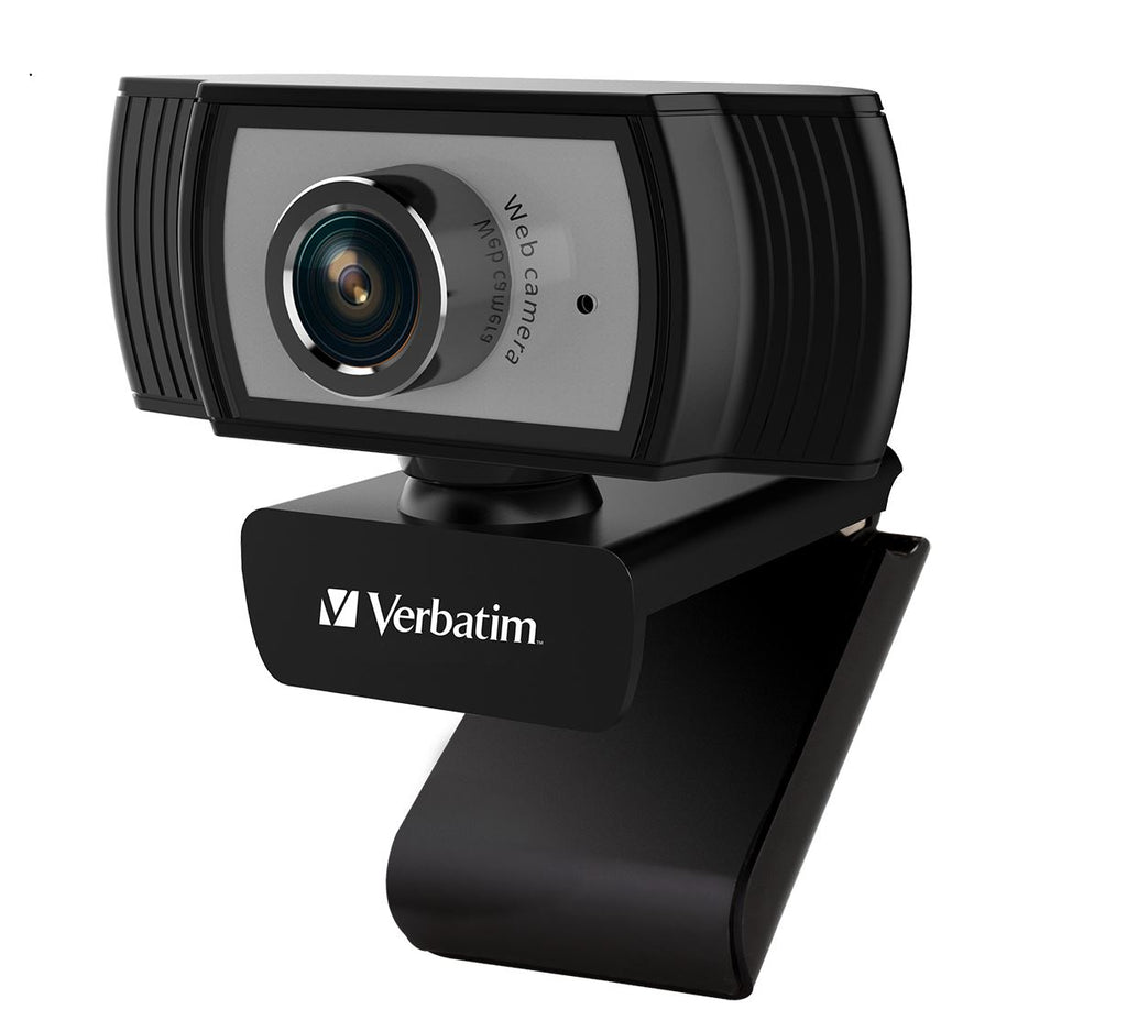 Verbatim 1080p Full HD Webcam - Black/Silver FHD 1920x1080, 2.0 Mega Pixels, Compatible with Windows XP,7 8, 10, Android V5, MacOS 10.6 or Above-0